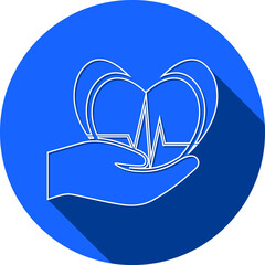 Heart Icon. Control blood pressure, heart pulse, health care.
