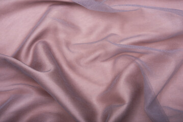 Beautiful smooth elegant wavy  light brown satin silk luxury cloth fabric texture
