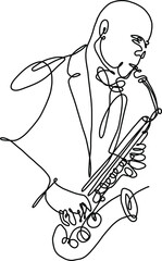 man with saxophone