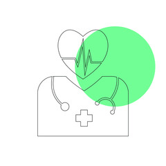 Doctor Icon | Health care, heartbeat, stethoscope.