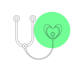 Stethoscope Icon. Doctor, hospital, medical, heartbeat.