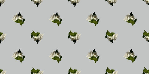 Naklejka na ściany i meble Beautiful seamless pattern with jasmine flowers