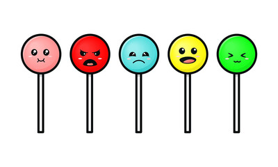 Cute candy lollipop character. Illustration vector
