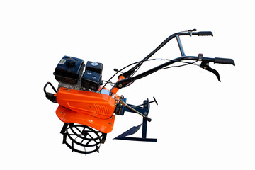 photo walk-behind tractor, cultivator on a white background, isolated object