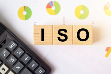 ISO acronym, inscription. Standard control and audit