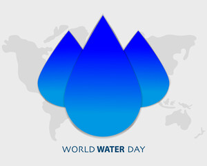 World Water Day With World Map Vector