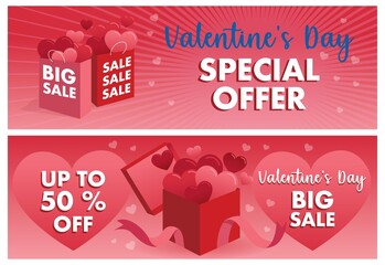 collection of heart ornaments and gifts to welcome sale on Valentine's Day