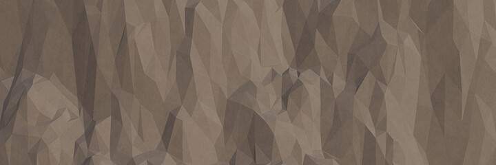 Obraz premium 3D rendered brown low poly rock cliff background