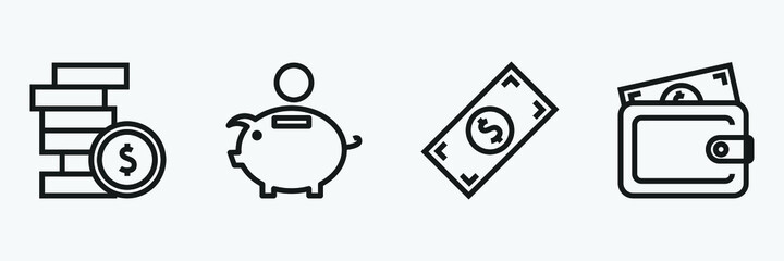 Editable Set Of Business and Finance Icon Line Art Icon Using For Presentation, Website And Application