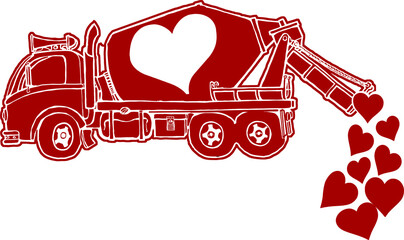 valentine's day cement truck