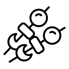 Baked vegetables icon. Outline baked vegetables vector icon for web design isolated on white background