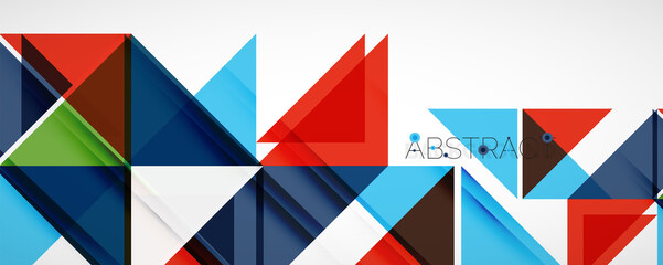 Geometric abstract background. Techno color triangle shapes. Vector illustration for covers, banners, flyers and posters and other designs