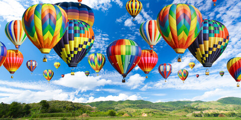 Aeronautics Festival, multicolored
balloons in the sky