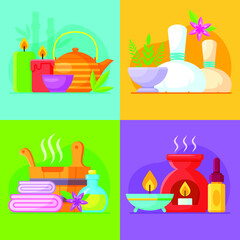 Set of spa and beauty illustration. Vector illustration