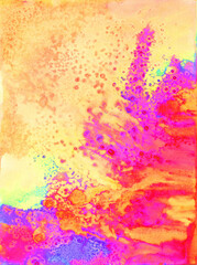 Bright watercolor holi texture for background. Psychedelic colors.