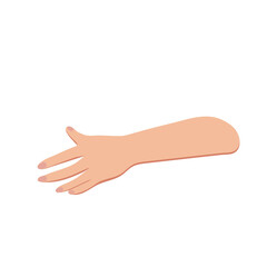 Female hands gesture hand sign vector illustration of a hand in an open gesture