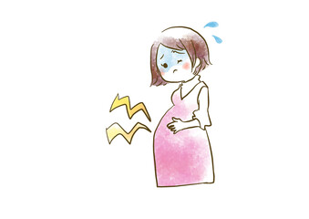 陣痛かも(ピンク)焦