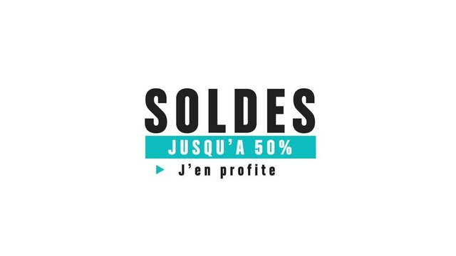 soldes jusqu'&agrave; 50%- vecteur animation