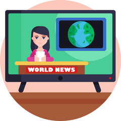 Mass media related icon. News Broadcasting Icon