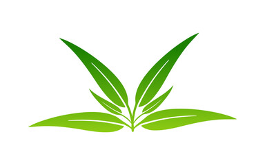 Green Leaf Ecology Nature Icons. Green Color. Leafs Green Color Icon Logo. Leaves on White Background. Ecology. Vector illustration.