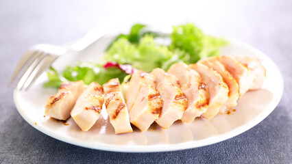 grilled chicken fillet and lettuce