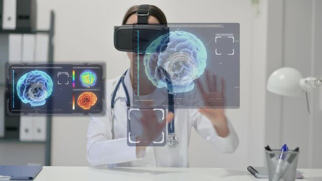 次世代の医療イメージ　VRゴーグルを付けた医師