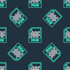 Line PNG file document. Download png button icon isolated seamless pattern on black background. PNG file symbol. Vector.