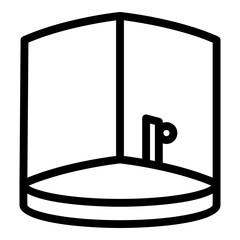 Corner shower stall icon. Outline corner shower stall vector icon for web design isolated on white background