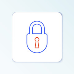 Line Lock icon isolated on white background. Padlock sign. Security, safety, protection, privacy concept. Colorful outline concept. Vector.