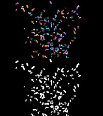 3D illustration of medicine pills flow with alpha layer