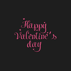 Happy Valentines Day. Design pattern for greeting card, banner, poster, flyer, invitation. Text on an isolated background. Vector illustration