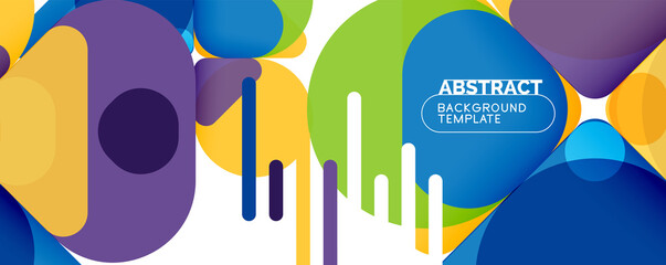 Modern geometric round shapes and dynamic lines, abstract background. Vector illustration for placards, brochures, posters and banners