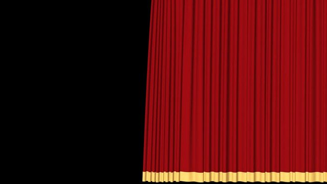 red curtain with a mask animation 