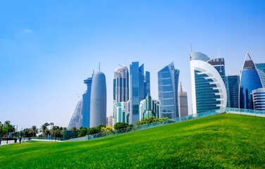 Obraz premium background image of qatar capital city