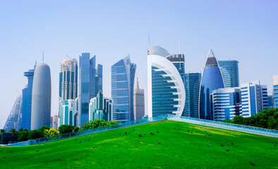 Obraz premium background image of qatar capital city