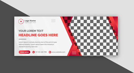 Red Color Scheme Creative Design  Business Social Media Banner Template