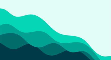 Simple 3d abstract background of green sea water waves Modern paper cut graphic design