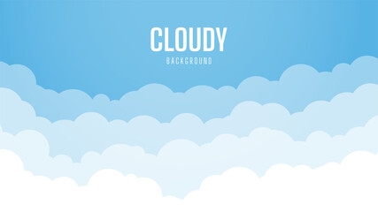 Bright sky background with cloudy. Beautiful and Simple Blue Sky Vector Design