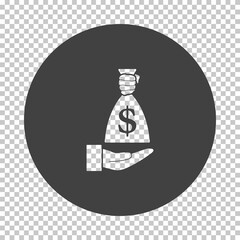 Hand Holding The Money Bag Icon