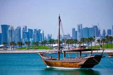 Fotobehang background image of qatar capital city © MSM