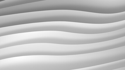 White gray gradient geometric abstract background. Elegant curved lines and shape with color graphic design. 3d Rendering.