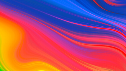 Obraz premium Abstract pink yellow gradient wave background. Neon light curved lines and geometric shape with colorful graphic design.