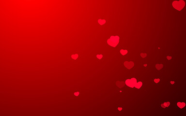 Valentine day red hearts on red background.
