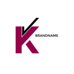 the letter KV. vector logo monogram alphabet minimalist design