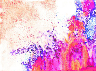 Obraz premium Bright watercolor holi texture for background. Psychedelic colors.