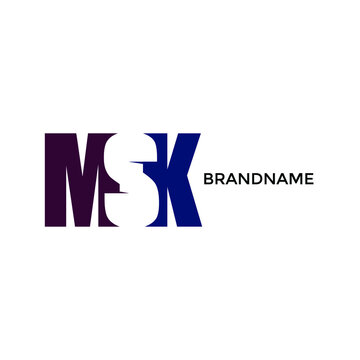 the letters MSK. vector logo monogram alphabet minimalist design