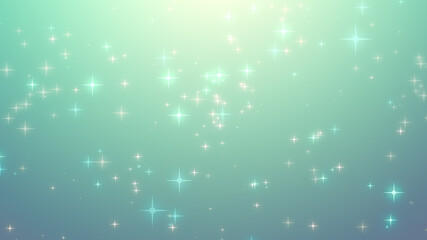 Christmas colorful starry on teal green gradient background.