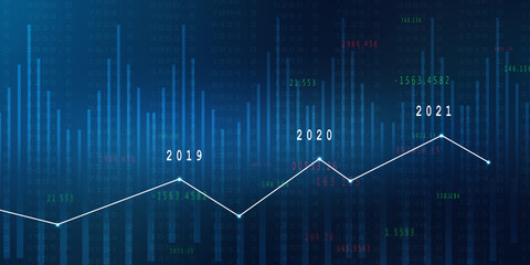 2d rendering Stock market online business concept. business Graph 
