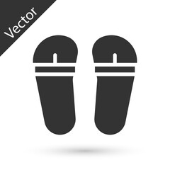 Grey Flip flops icon isolated on white background. Beach slippers sign. Vector.