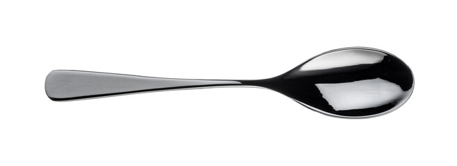 Plastic black spoon isolated on a white background